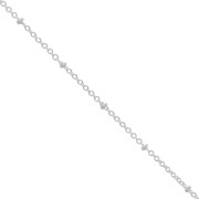 Trace mesh chain, alternating 1.9 mm flattened beads - Fine Arg veneer x50cm