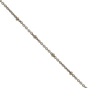 Alternating 1.9 mm Trace chain link with flattened beads - Bronze x50cm