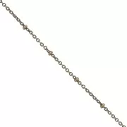 Alternating 1.9 mm Trace chain link with flattened beads - Bronze x50cm