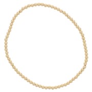 Elastic bracelet with 2.5mm round beads - Gold filled x1