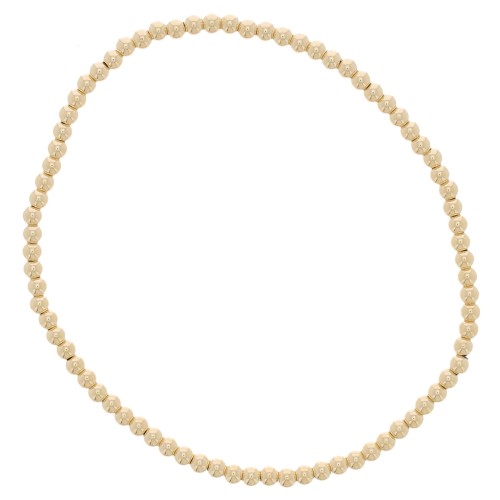 Elastic bracelet with 2.5mm round beads - Gold filled x1