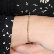 Elastic bracelet with 2.5mm round beads - Gold filled x1