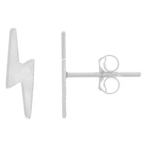 11x3.5mm 925 Sterling Silver Lightning earstuds x2