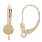 17mm leverback earrings with open ring for 4mm cabochon - Gold filled x2