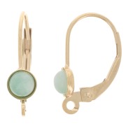 17mm leverback earrings with open ring for 4mm cabochon - Gold filled x2