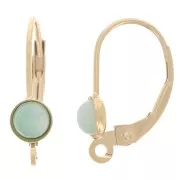 17mm leverback earrings with open ring for 4mm cabochon - Gold filled x2