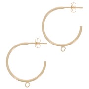 20mm open hoop earrings with open ring - Gold filled x2