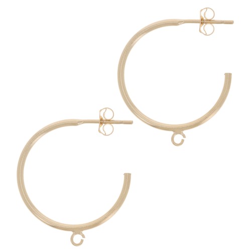 20mm open hoop earrings with open ring - Gold filled x2