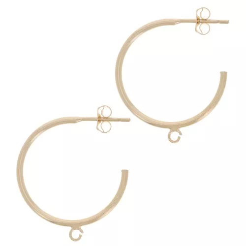 20mm open hoop earrings with open ring - Gold filled x2