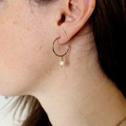 20mm open hoop earrings with open ring - Gold filled x2