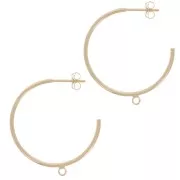 25mm open hoop earrings with open ring - Gold filled x2