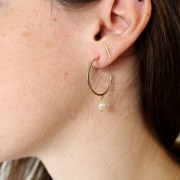 25mm open hoop earrings with open ring - Gold filled x2