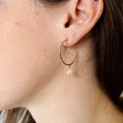 25mm open hoop earrings with open ring - Gold filled x2