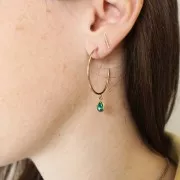 30mm open hoop earrings with open ring - Gold filled x2