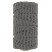 2mm Macramé cotton cord spool - Dark Grey x100m