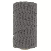 Dark Grey - Bobine de cordon en coton pour macramé 2 mm - Gris foncé x100m Bobine de cordon en coton pour macramé 2 mm - Gris foncé x100m