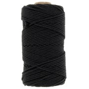 2mm Macramé cotton cord spool - Black x100m