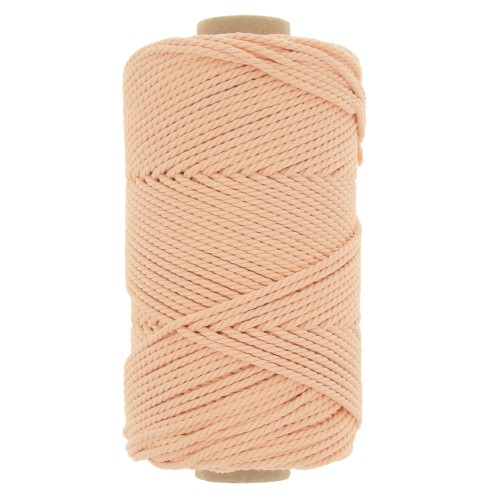 2mm Macramé cotton cord spool - apricot x100m