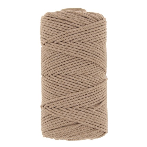 2mm Macramé cotton cord spool - Dark Sand x100m