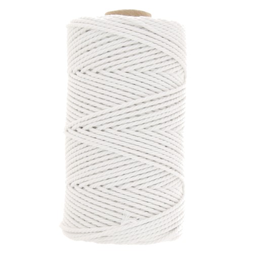 2mm Macramé cotton cord spool - White x100m