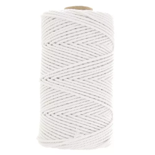 2mm Macramé cotton cord spool - White x100m