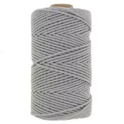 Light Grey - Bobine de cordon en coton pour macramé 2 mm - Gris clair x100m Bobine de cordon en coton pour macramé 2 mm - Gris clair x100m