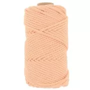 3mm Macramé cotton cord spool - Apricot x50m