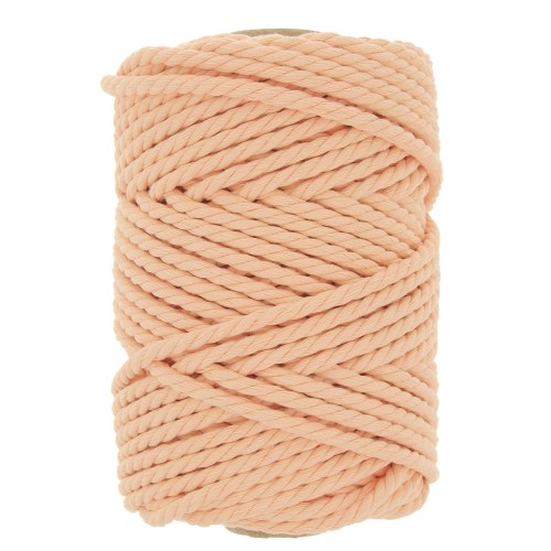 5mm Macramé Cotton Cord Spool - Apricot x50m