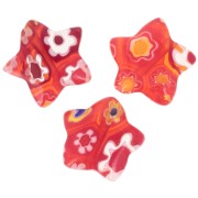 Millefiori stars 10mm Red x5|raw }}