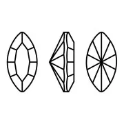 10x5mm Aurora A4200 navette cabochon - Black Diamond x1