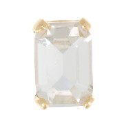 6x4mm Aurora set Crystal A4610 Step Cut Octagon - Gold Tone - Crystal x1|raw }}