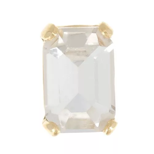 6x4mm Aurora set Crystal A4610 Step Cut Octagon - Gold Tone - Crystal x1