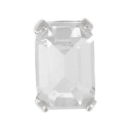 6x4mm Aurora set Crystal A4610 Step Cut Octagon - Rhodium - Crystal x1|raw }}