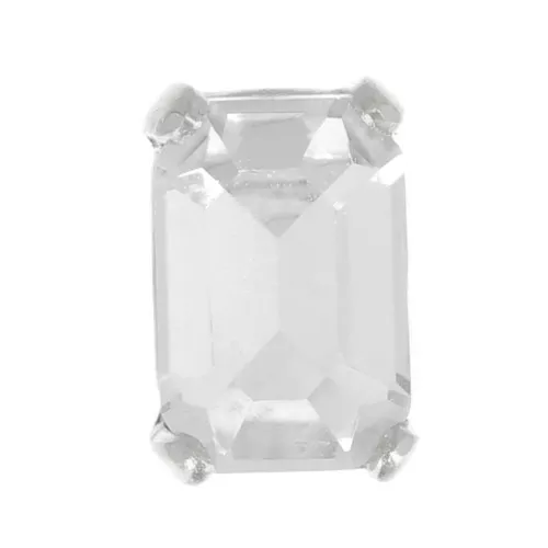 6x4mm Aurora set Crystal A4610 Step Cut Octagon - Rhodium - Crystal x1