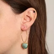 18x16mm gemstone Heart Pendant & zirconium oxide - Gold - Amethyst x1