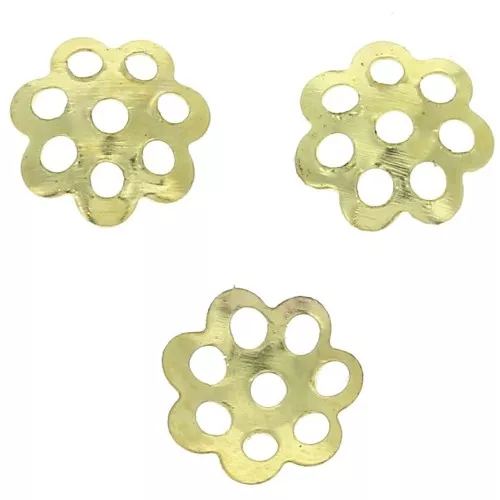 Filigreed saucers 6mm Gold tone x50