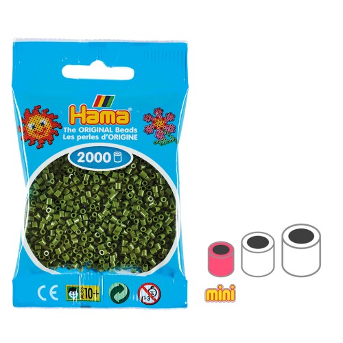 2.5mm Hama MINI beads - Olive green (n°84) x2000