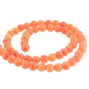 Round beads 6.5 mm - imitation gem tinted jade - Orange x39cm