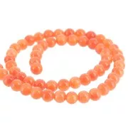 Round beads 6.5 mm - imitation gem tinted jade - Orange x39cm