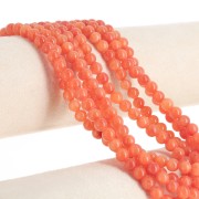 Round beads 6.5 mm - imitation gem tinted jade - Orange x39cm
