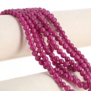 Round beads 6.5 mm imitation gem tinted Jade - Plum x39cm