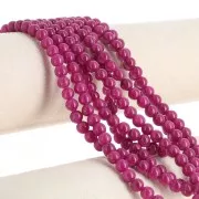 Round beads 6.5 mm imitation gem tinted Jade - Plum x39cm