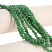 Round beads 6.5 mm imitation gem tinted Jade - Dark Green x39cm