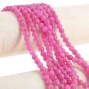 Round beads 6.5 mm imitation gemstone Jade - Pink x39cm