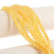 Round beads 6.5 mm imitation gem tinted Jade - Yellow x39cm