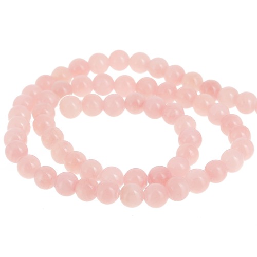 Round beads 6.5 mm - imitation gem tinted Jade - Old rose x39cm