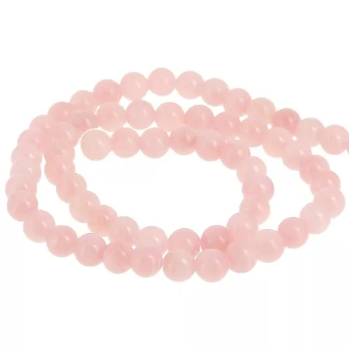 Round beads 6.5 mm - imitation gem tinted Jade - Old rose x39cm