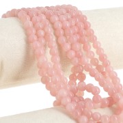 Round beads 6.5 mm - imitation gem tinted Jade - Old rose x39cm