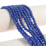 Round beads 6.5 mm - imitation gem tinted Jade - Dark Blue x39cm