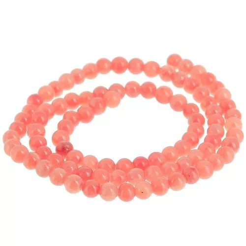 Round beads 4.5 mm - imitation gem Jade - Orange x39cm